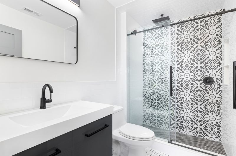 Contemporary Bathroom with Textured Walls